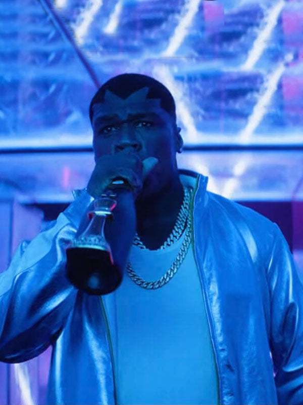 50 Cent Street Figther 2026 White Leather Jacket