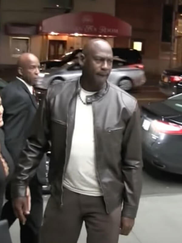 Michael Jordan Dark Brown Leather Jacket