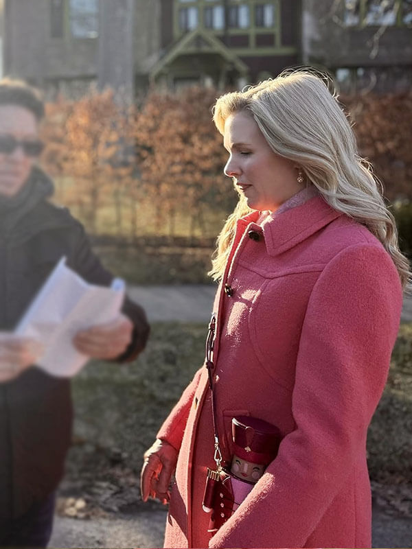 A Newport Christmas Ella Pink Wool Coat