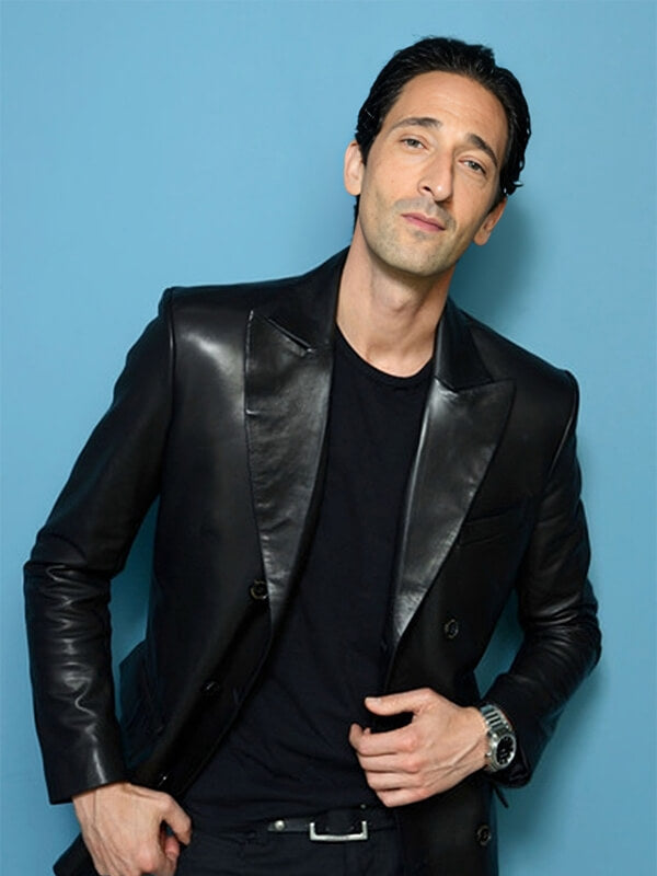 Adrien Brody Black Leather Blazer