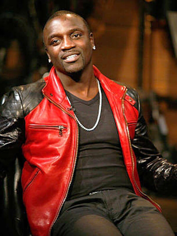 Akon New York Interview Red Leather Jacket