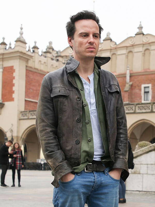 Andrew Scott Brown Leather Jacket