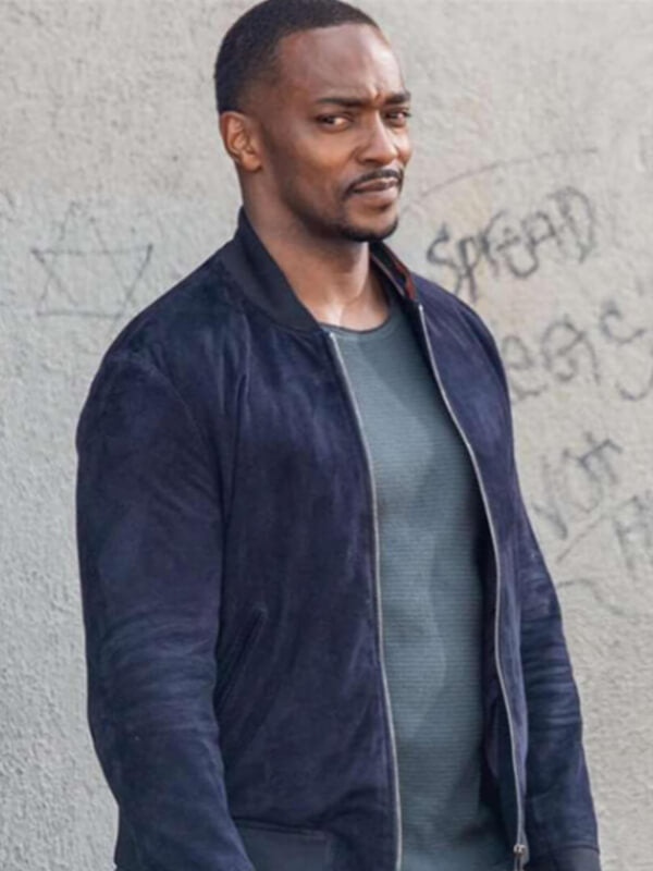 Anthony Mackie Captain America Brave New World 2025 Suede Jacket