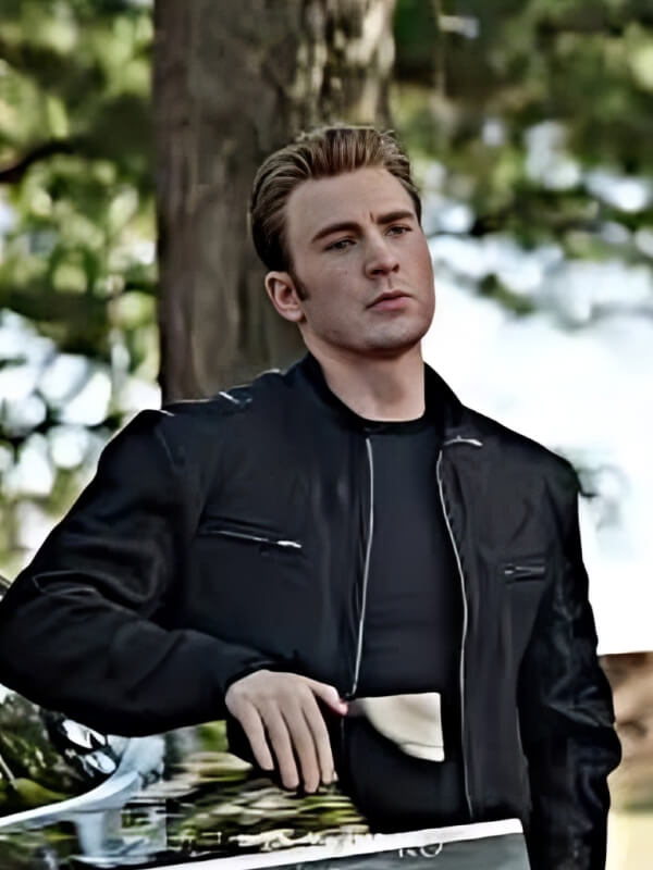 Avengers End Game Chris Evans 2019 Black Leather Jacket