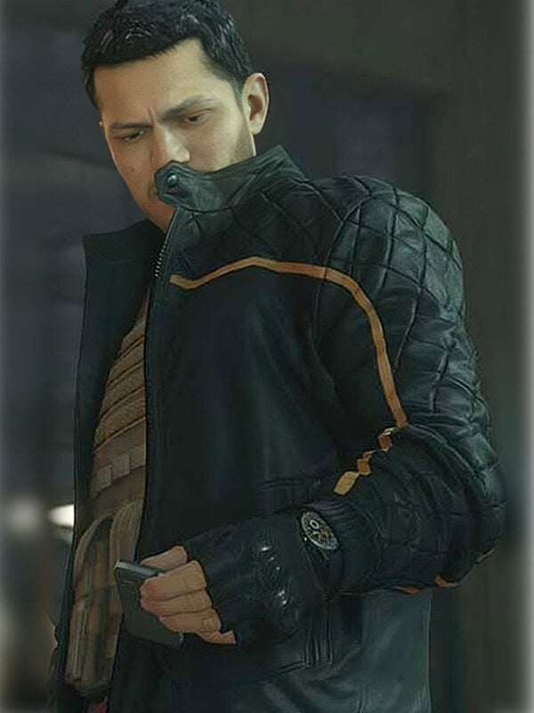 Battlefield Hardline Black Quilted Leather Jacket