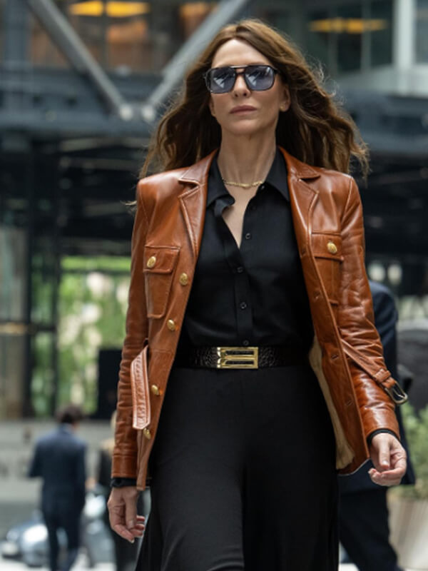 Black Bag 2025 Cate Blanchett Beige Leather Jacket