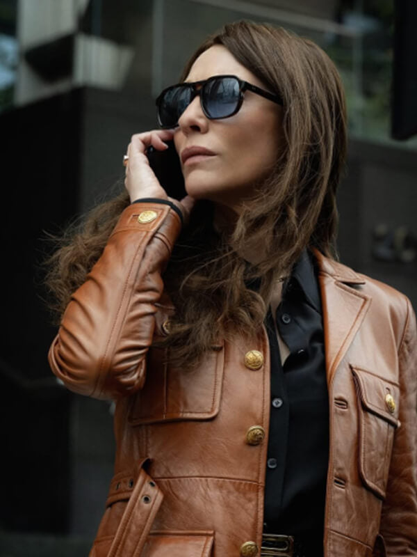 Black Bag 2025 Cate Blanchett Beige Leather Jacket