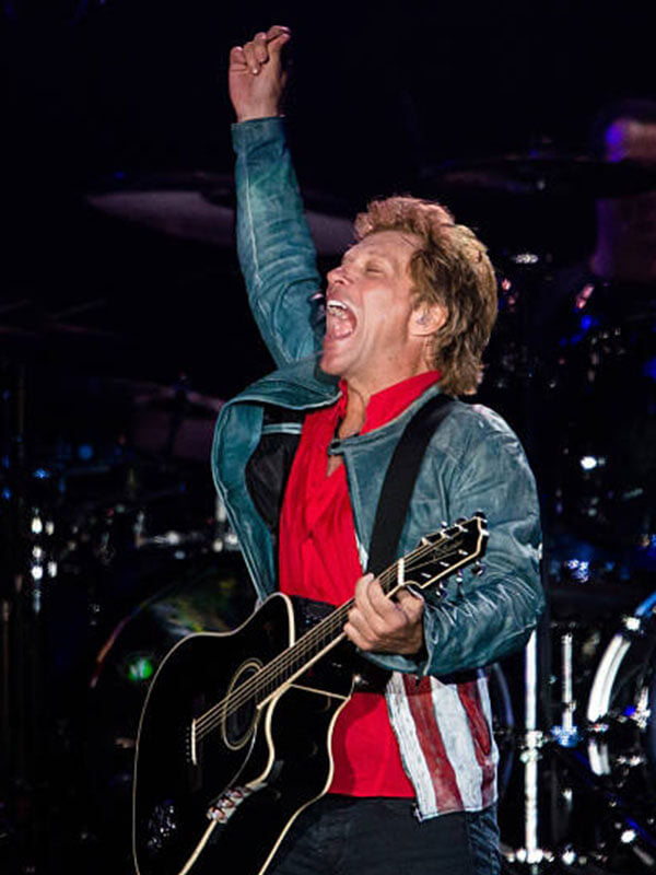 Bon Jovi Rock In Rio Blue Leather Jacket