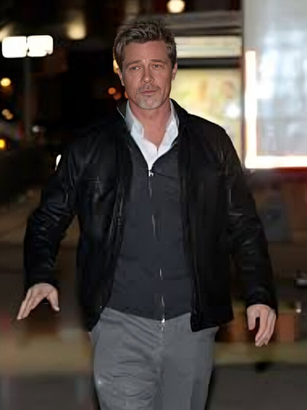 Brad Pitt Black Leather jacket