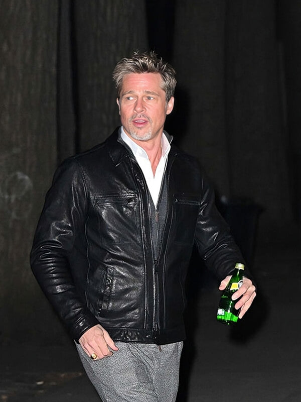 Brad Pitt Black Leather jacket