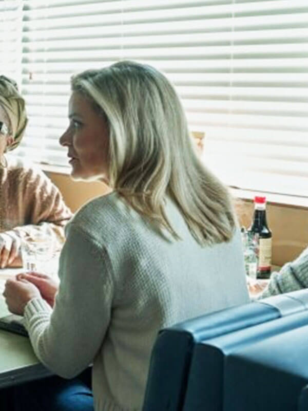 Brook Charmichael Mistletoe Murders White Knited Wool Jacket