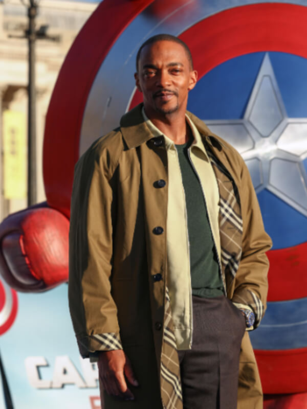 Captain America Brave New World 2025 Anthony Mackie Brown Coat