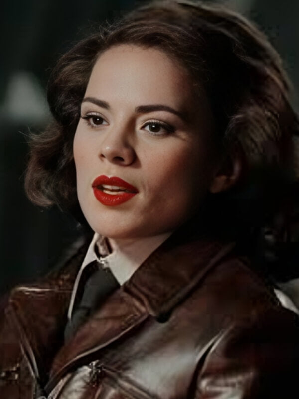 Captain America First Avenger 2011 Hayley Atwell Brown Leather Jacket
