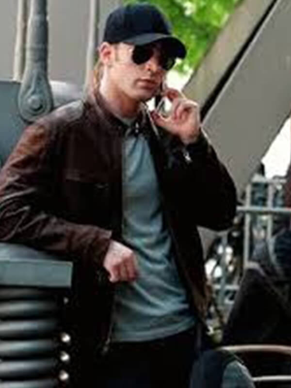 Chris Evans Civil War Captain America Leather Jacket