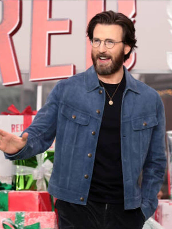 Chris Evans Red One Premiere Blue Denim Jacket
