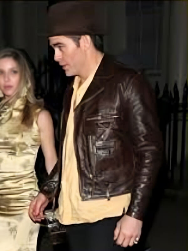 Chris Pine Brown Leather Jacket
