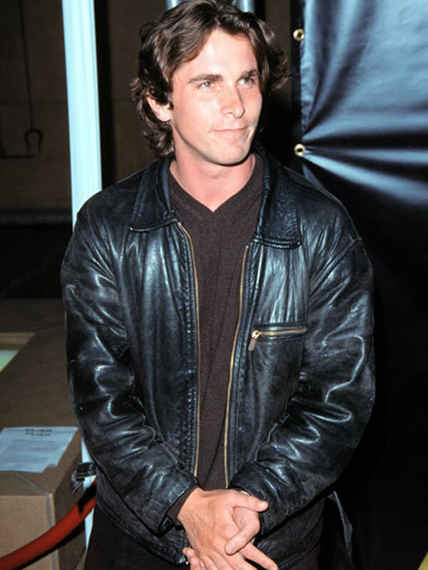 Christian Bale Black Leather Jacket