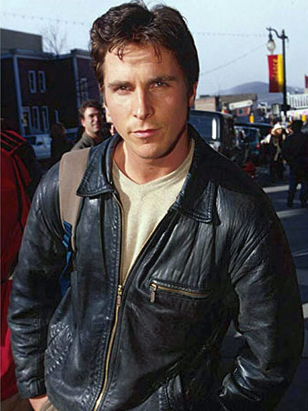 Christian Bale Black Leather Jacket
