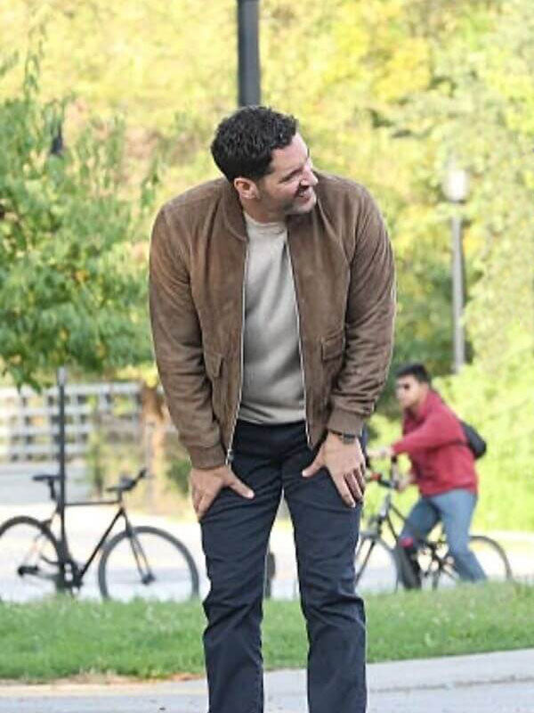 Colin Glass CIA Season 01 Brown Suede Bomber Jacket