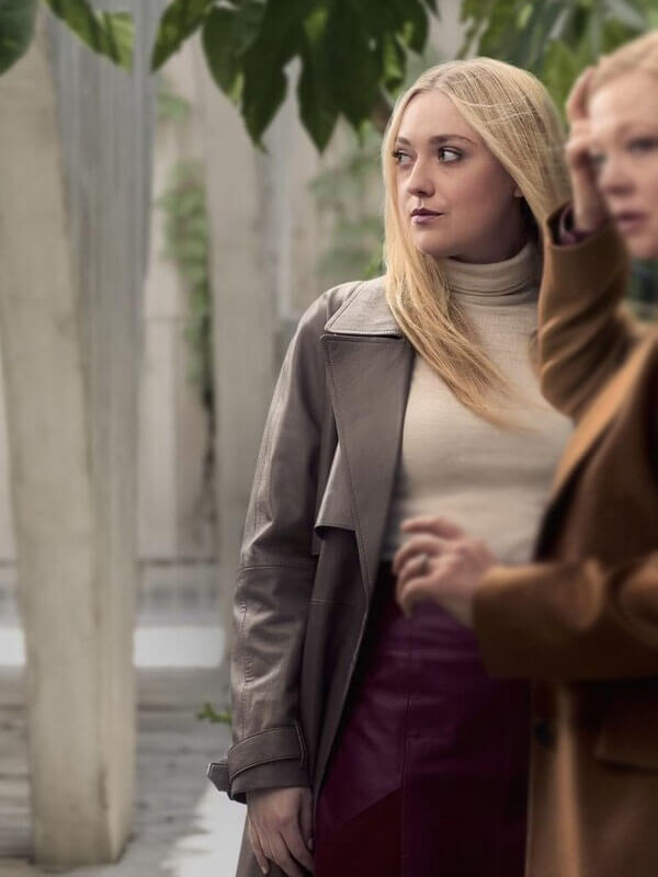 Dakota Fanning All Her Fault Season 01 Brown Leather Coat