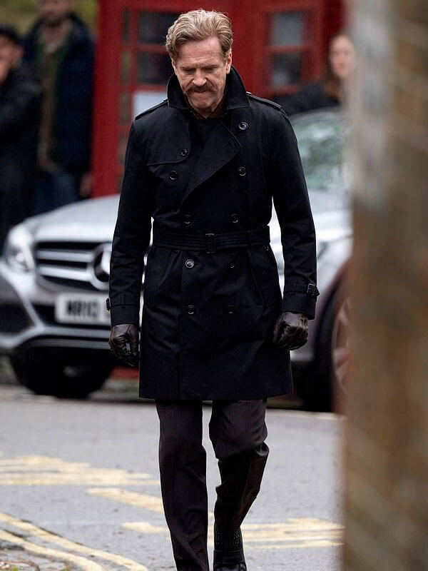 Damian Lewis The Runner 2026 Black Cotton Coat
