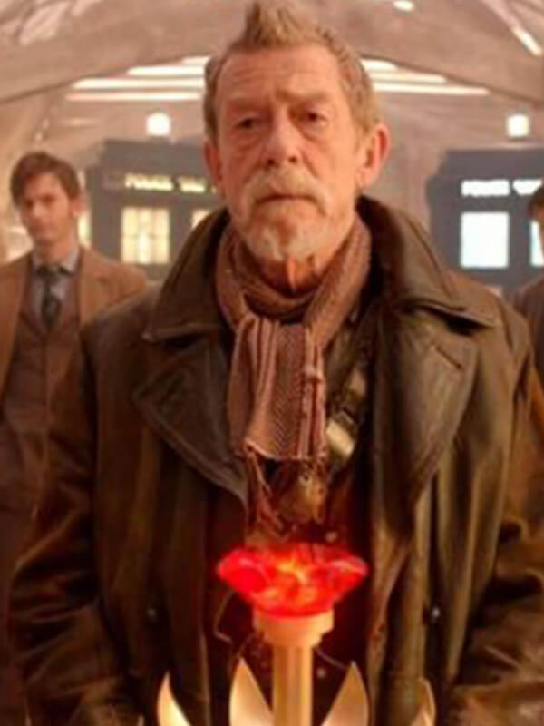Doctor Who John Hurt Brown Leather Coat