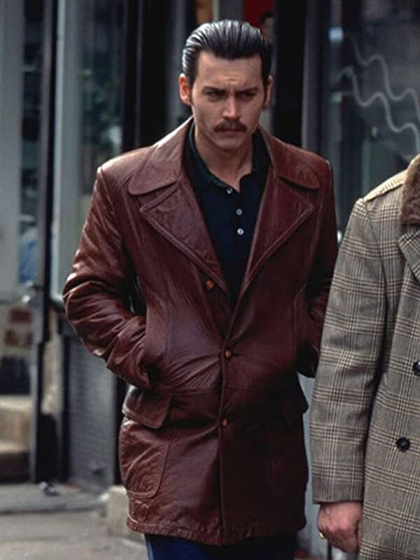 Donnie Brasco 1997 Johnny Depp Leather Blazer