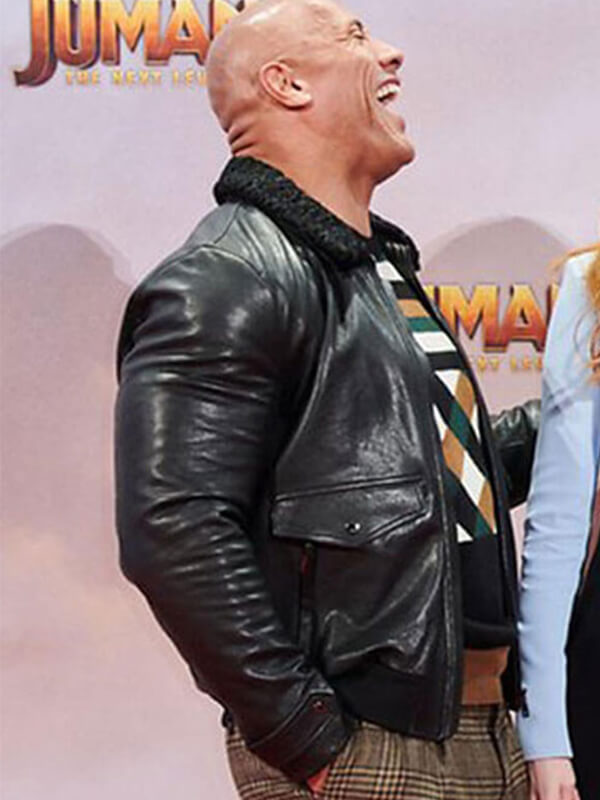 Dwayne Johnson Leather Black Jacket