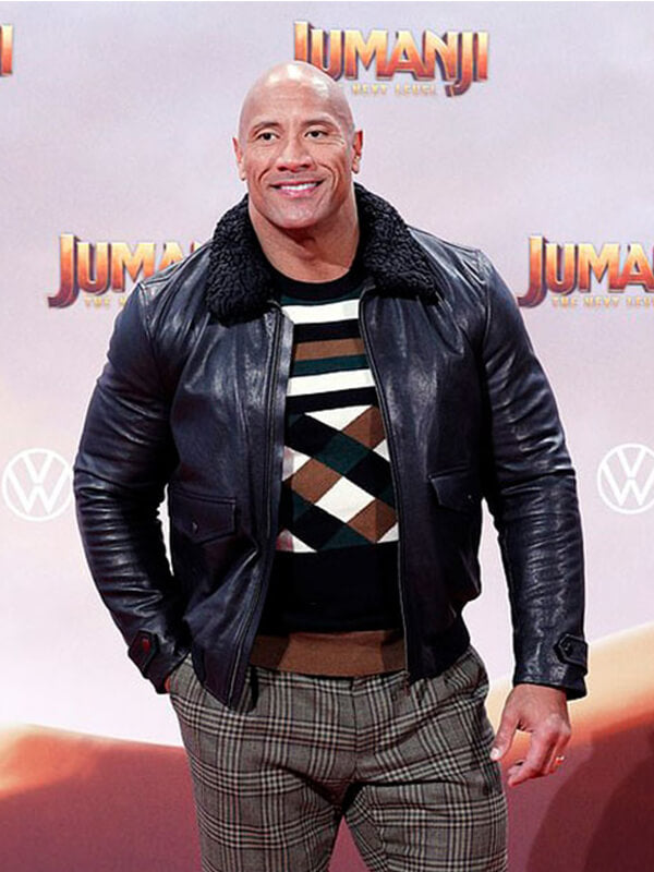 Dwayne Johnson Leather Black Jacket
