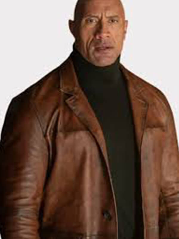 Dwayne Johnson Red Notice 2021 Leather Coat