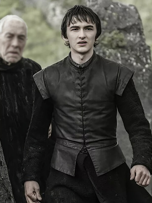 Got Season 6 Isaac Hempstead Wright Black Leather Vest