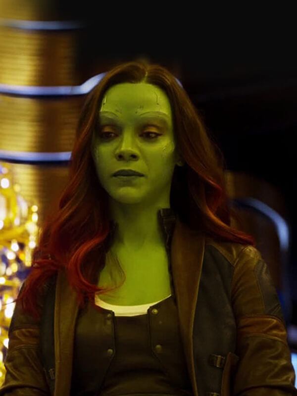 Guardians of the Galaxy Vol 2 2017 Zoe Saldana Black Leather Long Coat