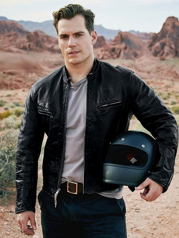Henry Cavill Black Leather jacket
