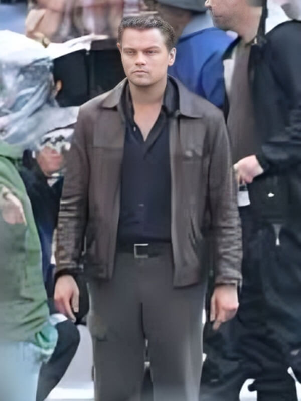 Inpcetion Leonardo DiCaprio Brown Leather Jacket