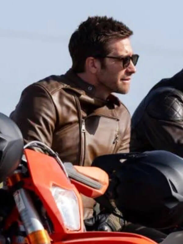 Jack Gyllenhaal In The Grey 2026 Brown Leather Jacket