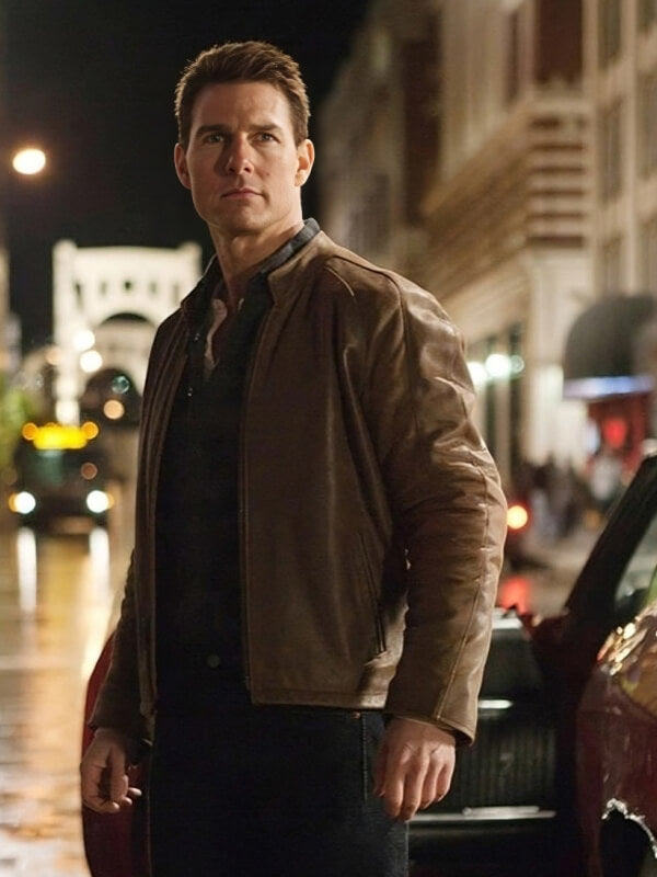 Jack Reacher 2012 Tom Cruise Brown Leather Jacket