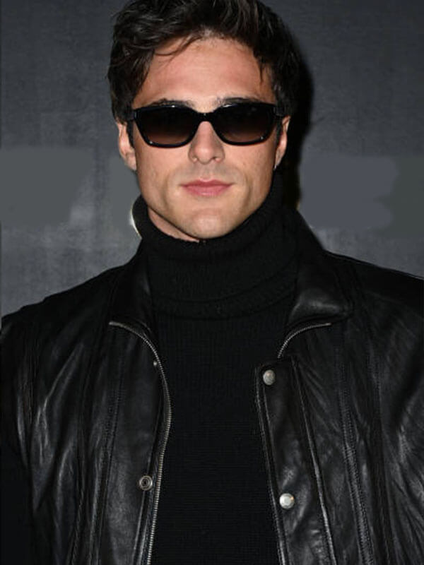 Jacob Elordi Paris Sighting Black Leather Vest