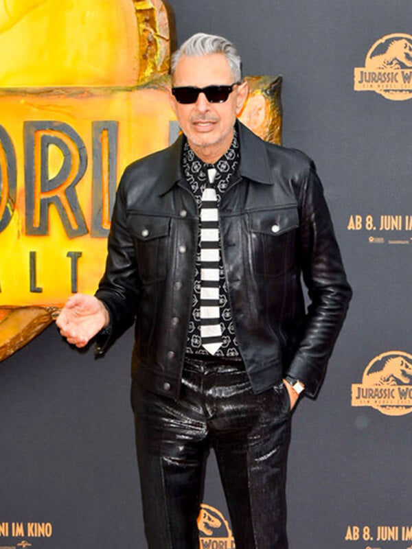Jeff Goldblum Black Leather Jacket