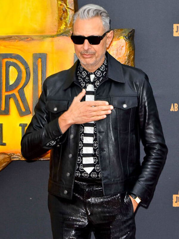 Jeff Goldblum Black Leather Jacket