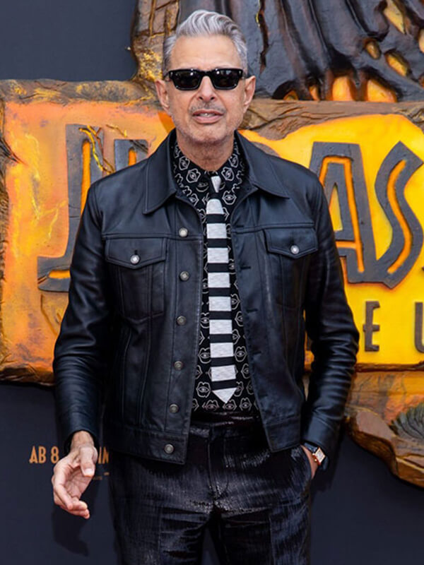 Jeff Goldblum Black Leather Jacket
