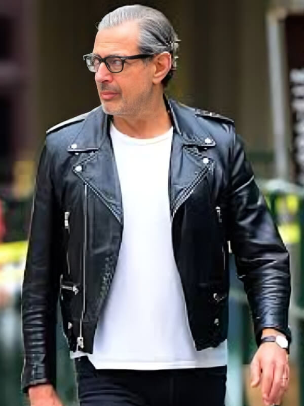 Jeff Goldblum Leather Black Jacket