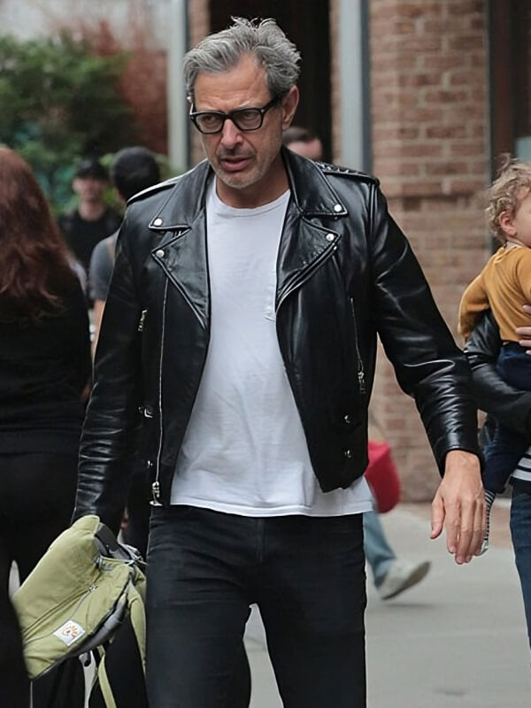 Jeff Goldblum Leather Black Jacket