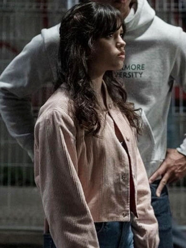 Jenna Ortega Scream 6 Pink Corduroy Jacket