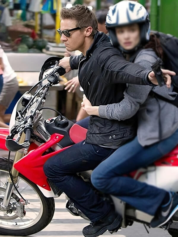 Jeremy Renner The Bourne Legacy Black Leather Jacket