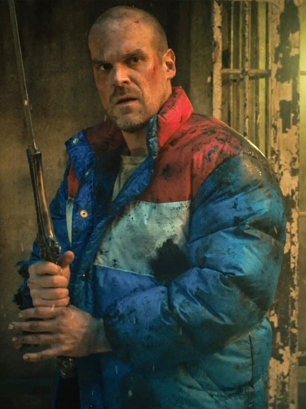 Jim Hopper Stranger Things Season 04 Blue Puffer Jacket