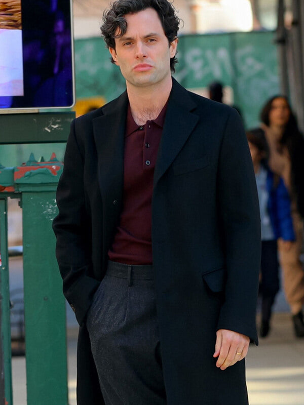 Joe Goldberg You Season 5 Black Wool Coat
