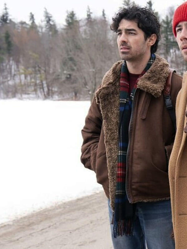 Joe Jonas A Very Jonas Christmas Movie Brown Suede Bomber Jacket