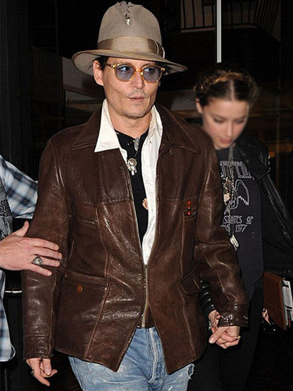 Johnny Depp Brown Leather Jacket