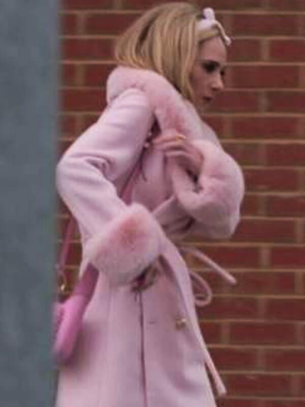 Juno Temple Ted Lasso Season 03 Pink Wool Coat