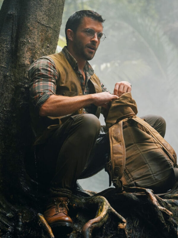 Jurassic World 2025 Jonathan Bailey Tan Brown Cotton Jacket